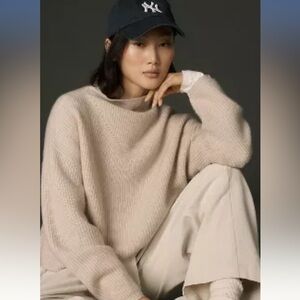 NEW Anthropologie Ribbed Cashmere Sweater: Cropped Long-Sleeve Edition